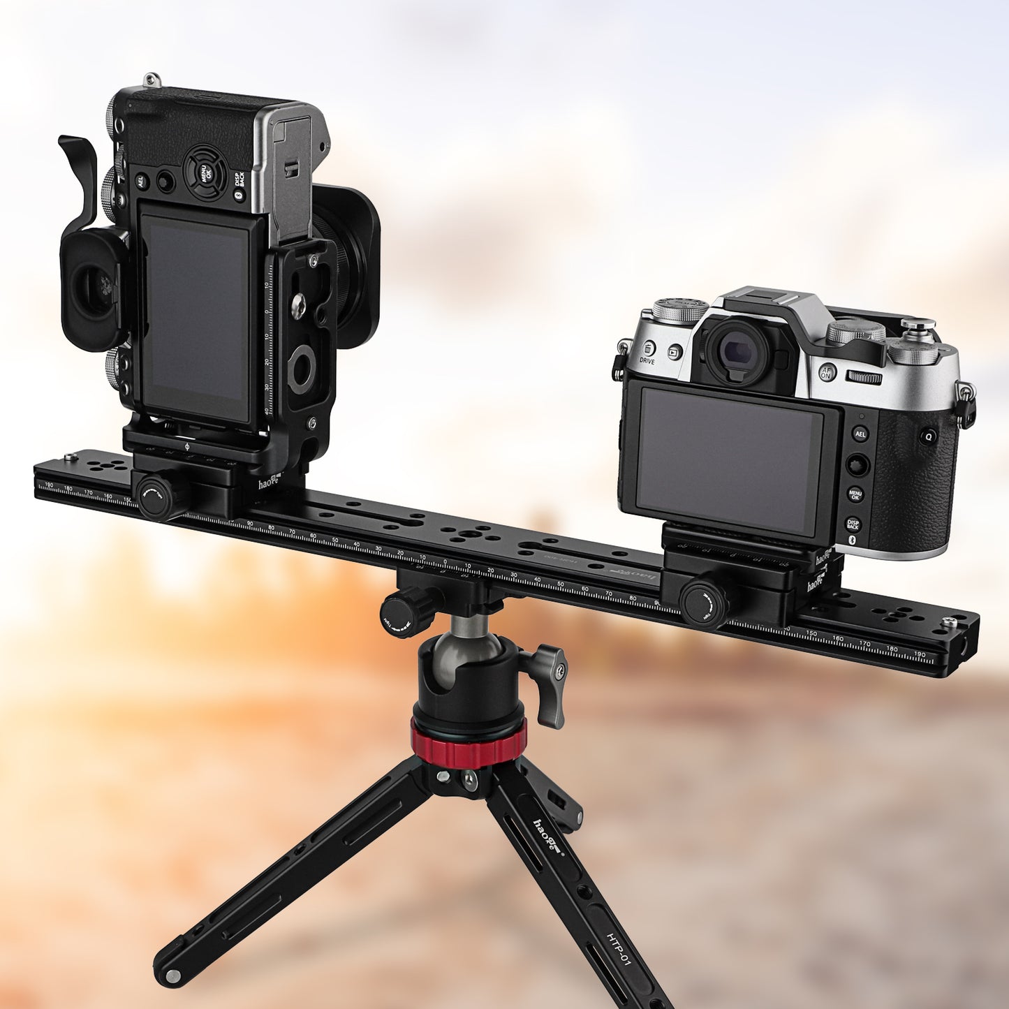 Haoge HQR-400 400mm Multi-purpose Dual Dovetail Long Quick Release Extender Rail Sliding Plate for Camera Tripod Ballhead Clamp fit Benro Arca Swiss Sunwayfoto