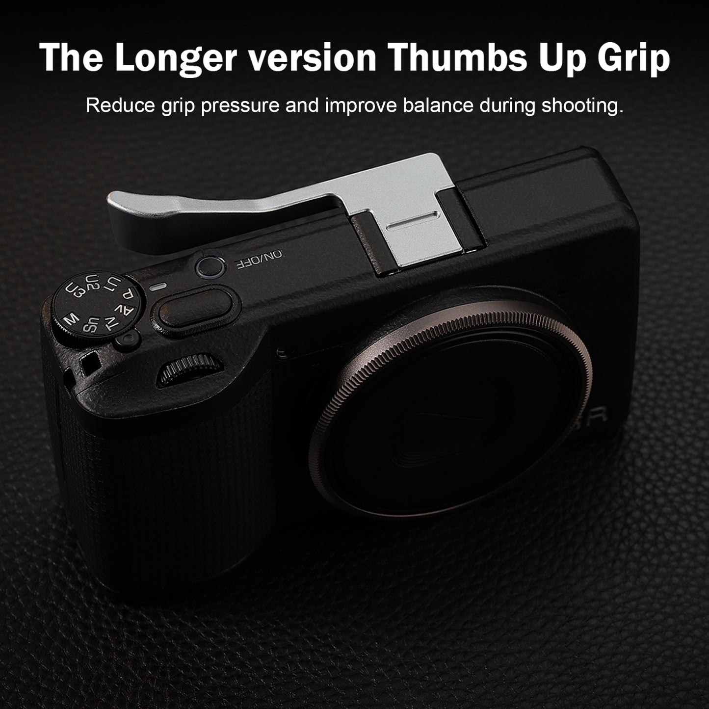 Haoge  Metal Thumb Grip Up Rest Hand Grip for RICOH GR IV GR4 GRIII GR3 GRIIIX GR3X HDF Camera Accessories Silver Hot Shoe Thumb Up THB-GR4LS