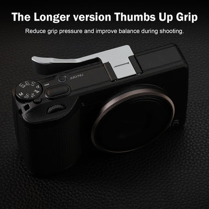 Haoge  Metal Thumb Grip Up Rest Hand Grip for RICOH GR IV GR4 GRIII GR3 GRIIIX GR3X HDF Camera Accessories Silver Hot Shoe Thumb Up THB-GR4LS