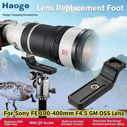 Haoge Lens Collar Replacement Foot for Sony FE 100-400mm F4.5 GM OSS Lens built-in Arca Type Quick Release Base Support Plate LF-S140