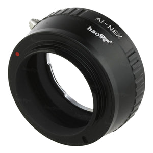 Haoge Lens Mount Adapter for Nikon AI Mount Lens to Sony E-mount NEX Camera such as NEX-3, NEX-5, NEX-5N, NEX-7, NEX-7N, NEX-C3, NEX-F3, a6300, a6000, a5000, a3500, a3000, NEX-VG10, VG20