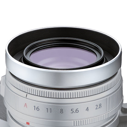 Haoge 39mm Metal Round Lens Hood for Fujifilm XF 23mm f2.8 Fujinon XF 27mm f2.8 R WR Lens on XE5 Camera Body Kit Ultra Slim Screw-in Design LH-XE539-S Silver