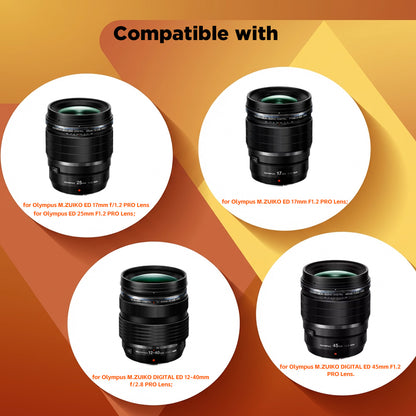 Haoge LH-OP17 Square Metal Lens Hood Shade for Olympus M.ZUIKO ED 17mm f/1.2 PRO Lens 17MM F1.2