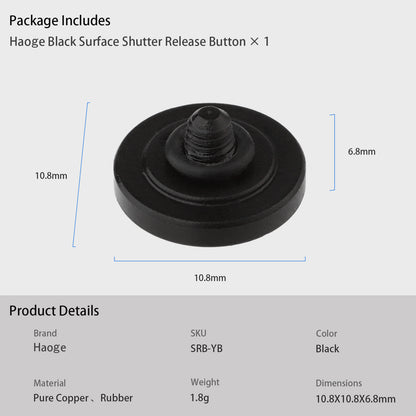 Haoge Metall-Auslöseknopf für Nikon ZF Kameras, Fujifilm GFX100RF XE4 X-E5 X-T5 X-T4 X-T3 X-T50 X-T30II X-T30 X-Pro2 X-Pro3 X100T X100F X100V X100VI und Leica M1 M2 M3 M6 M7 M8 M9 M10 ME MP M9-P MA Q3 Q3-43 D-LUX 8, konkave Oberfläche, schwarz