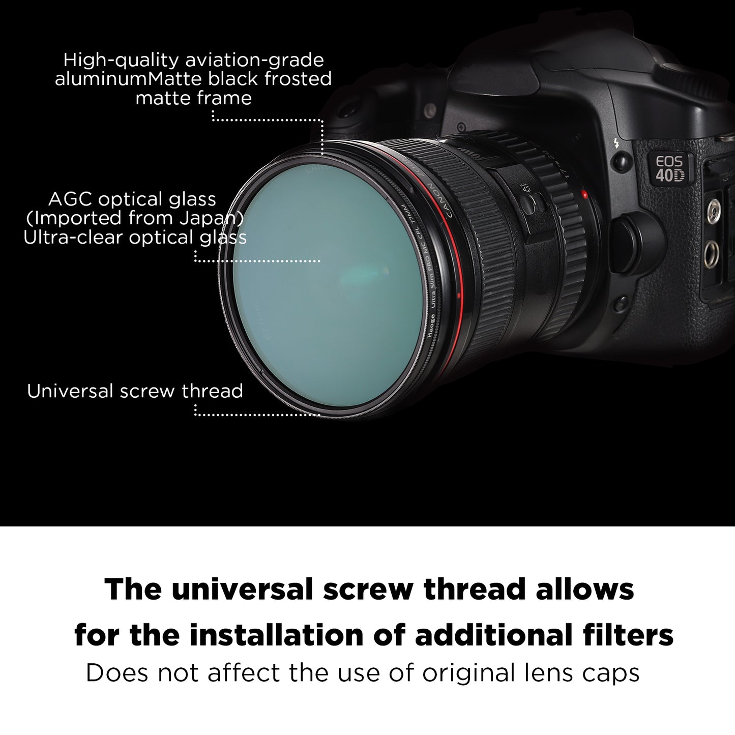 Haoge 62mm MC CPL Multicoated Circular Polarizer Polarizing Lens Filter for Canon Nikon Sony Minolta Pentax Olympus Panasonic Leica Zeiss Tamron Digital Camera DSLR Lens