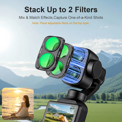 Haoge Magnetic Variable ND Filter ND2-32(1-5 Stops) for DJI Osmo Pocket 4 Pro (4P),VND 1-5