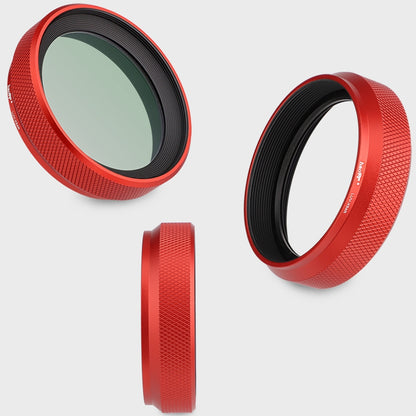 Haoge Metal Lens Hood with MC UV Protection Multicoated Ultraviolet Lens Filter for Fujifilm Fuji X100VI Camera Red LUV-X54R