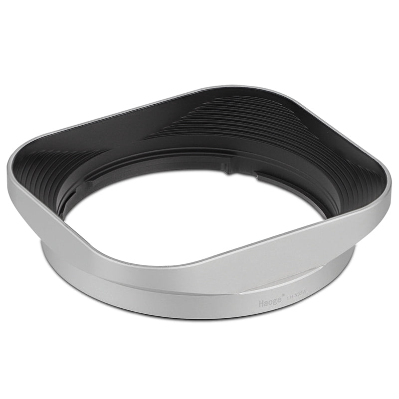 Haoge Silver Metal Square Lens Hood for Fujifilm XF 33mm F1.4 R WR Lens, Fuji XF 16-50mm,Fuji XF 23mm f/1.4 R LM WR lens Hood Shade Bayonet Mount