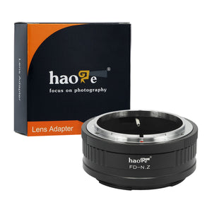 Haoge Manual Lens Mount Adapter for Canon FD Lens to Nikon Z Mount Camera Such as Z6 Z7
