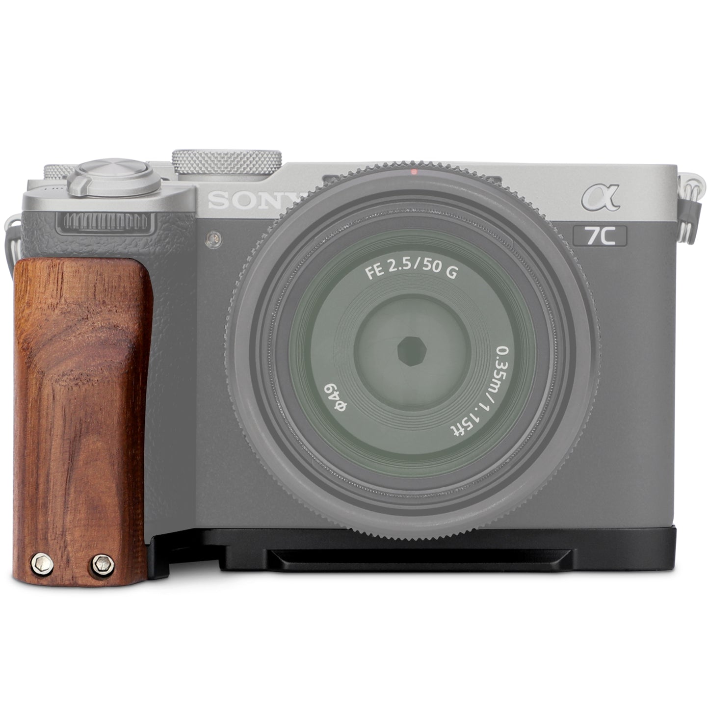 Haoge Wooden Side Handle for Sony A7CR a7cii Camera - Premium Rosewood Grip with Quick Release Plate, Extra Tripod 1/4 Hole & Hand Strap Hole Black HG-A7CR-B