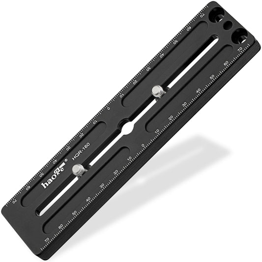 Haoge HQR-160 160mm Multi-Purpose Long Quick Release Extender Rail Sliding Plate for Camera Tripod Ballhead Clamp fit Benro Arca Swiss Sunwayfoto