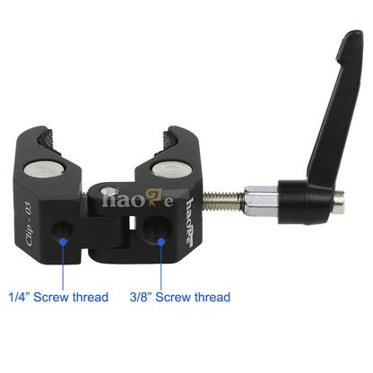 Haoge Mini Super Clamp with 1/4" 3/8" Screw Thread for LCD Monitor DSLR Camera DV Tripod