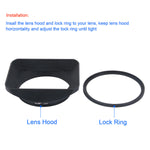 Load image into Gallery viewer, Haoge 62mm Square Metal Screw-in Mount Lens Hood Shade with Cap for Hasselblad XCD 45Pmm F/4 Lens
