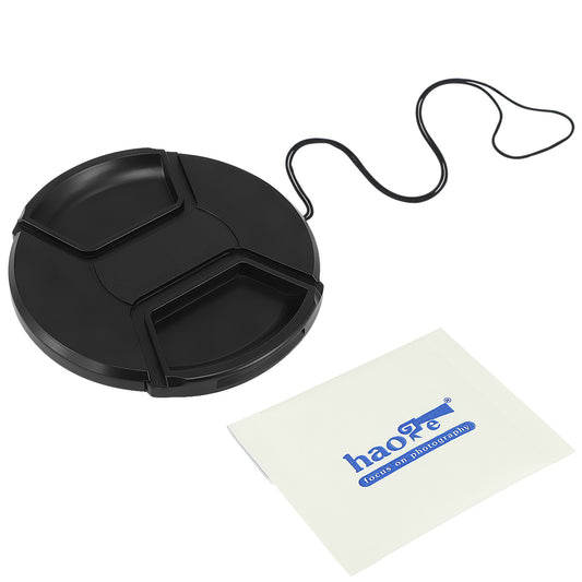 Haoge 105mm Center Pinch Snap On Front Lens Cap Cover with Cap Keeper for Canon Nikon Sony Fujifilm Sigma Tamron and Other 105mm Filter Thread Lens