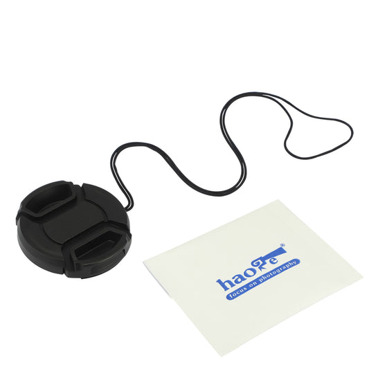 Haoge 39mm Center Pinch Snap On Front Lens Cap Cover with Cap Keeper for Canon Nikon Sony Fujifilm Sigma Tamron and Other 39mm Filter Thread Lens