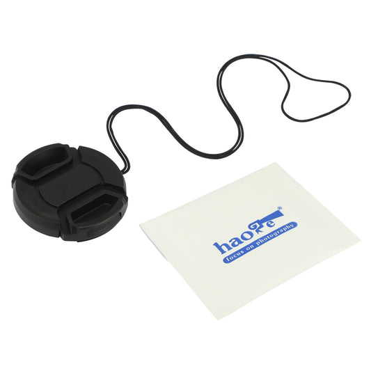 Haoge 40.5mm Center Pinch Snap On Front Lens Cap Cover with Cap Keeper for Canon Nikon Sony Fujifilm Sigma Tamron and Other 40.5mm Filter Thread Lens