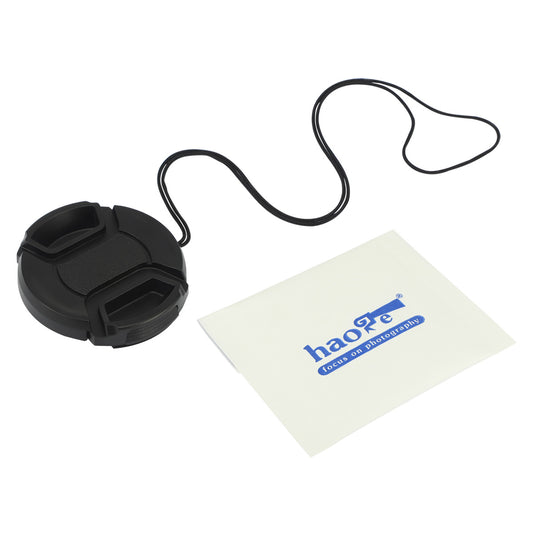 Haoge 43mm Center Pinch Snap On Front Lens Cap Cover with Cap Keeper for Canon Nikon Sony Fujifilm Sigma Tamron and Other 43mm Filter Thread Lens