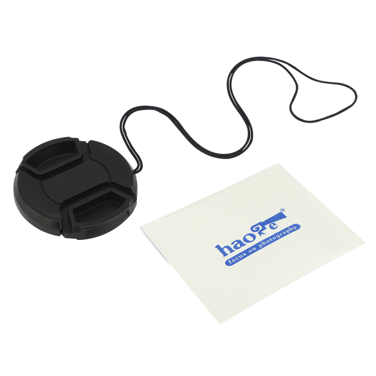 Haoge 49mm Center Pinch Snap On Front Lens Cap Cover with Cap Keeper for Canon Nikon Sony Fujifilm Sigma Tamron and Other 49mm Filter Thread Lens
