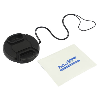Haoge 52mm Center Pinch Snap On Front Lens Cap Cover with Cap Keeper for Canon Nikon Sony Fujifilm Sigma Tamron and Other 52mm Filter Thread Lens