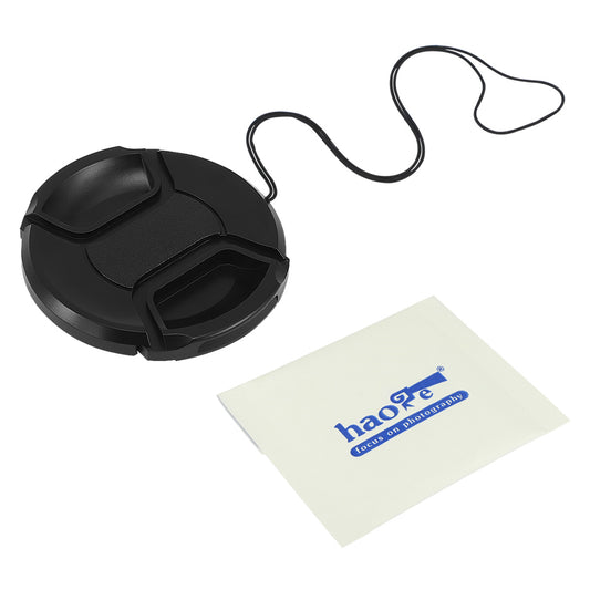 Haoge 67mm Center Pinch Snap On Front Lens Cap Cover with Cap Keeper for Canon Nikon Sony Fujifilm Sigma Tamron and Other 67mm Filter Thread Lens