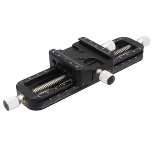 Haoge FM-160 Wormdrive Macro Rail for Macro photography, Focus stacking Precision Focus Slider/Close-up Shooting Clamp Plate Fine-tuning Screw rod