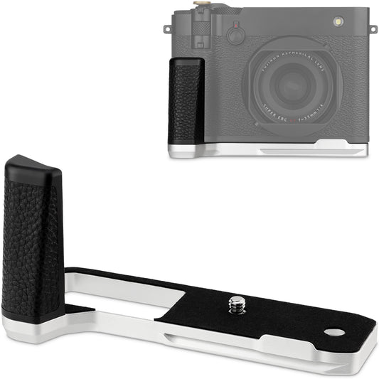 Haoge Handle HandGrip for Fujifilm GFX100RF Camera Body L-Shape Grip Bracket Silver Bottom quick-release plate