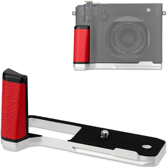 Haoge Handle HandGrip for Fujifilm GFX100RF Camera Body L-Shape Grip Bracket Silver Bottom quick-release plate