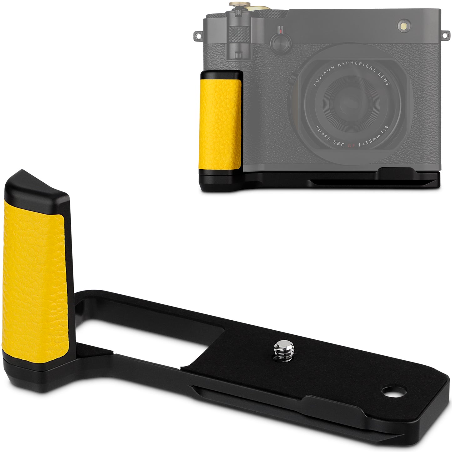 Haoge Handle HandGrip for Fujifilm GFX100RF Camera  Body L-Shape Grip Bracket Yellow With Arca-Swiss standard Plate