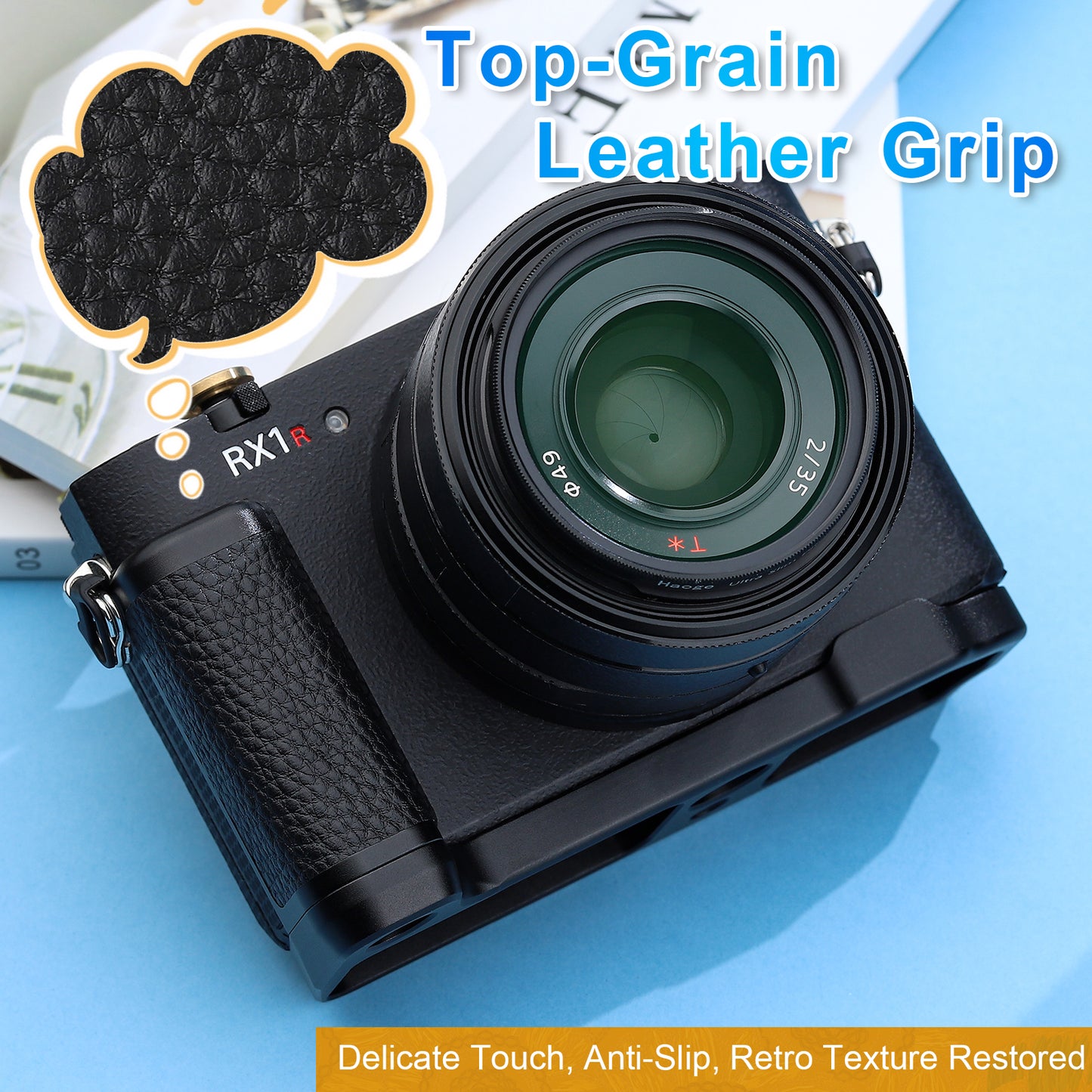 Haoge HG-RX1RIII 滑り止めカメラブラケットホルダーハンドグリップ Sony Cyber​​-shot DSC-RX1R III RX1RM3 RX1RIII フルフレームデジタルカメラ用