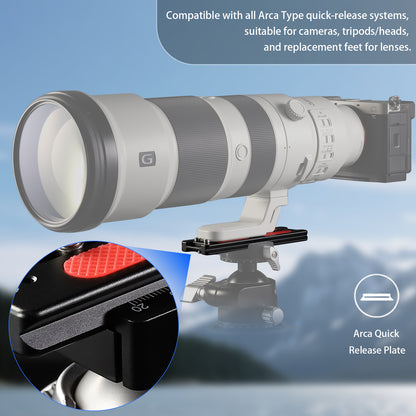 Haoge HQR-127 Tripod Arca Plates 127mm Universal Arca Swiss Quick Release Plate for Lens Tripod Ball Head with Hand-Adjustable Stainless Steel Screw of 1/4" and 3/8"  Built-in Strap hole (New Version)