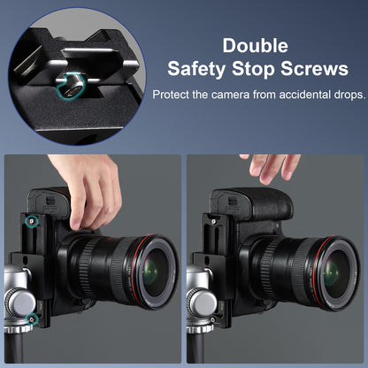Haoge HQR-127 Tripod Arca Plates 127mm Universal Arca Swiss Quick Release Plate for Lens Tripod Ball Head with Hand-Adjustable Stainless Steel Screw of 1/4" and 3/8"  Built-in Strap hole (New Version)