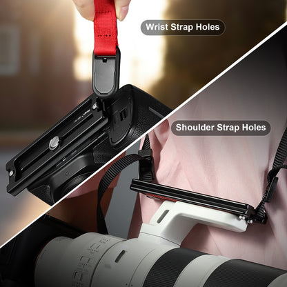 Haoge HQR-127 Tripod Arca Plates 127mm Universal Arca Swiss Quick Release Plate for Lens Tripod Ball Head with Hand-Adjustable Stainless Steel Screw of 1/4" and 3/8"  Built-in Strap hole (New Version)