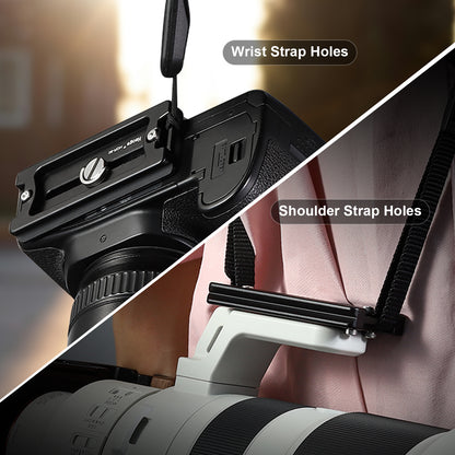 Haoge HQR-90 Tripod Arca Plates 90mm Universal Arca Swiss Quick Release Plate for Zoom Lens Tripod Ball Head with Hand-Adjustable Stainless Steel Screw of 1/4" and 3/8"  Built-in Strap hole (New Version)