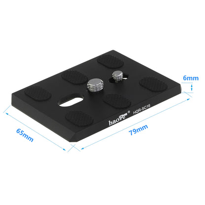 Haoge HQR-SC16 Camera QR Quick Release Plate for Sachtler DV 12, DV 15, Caddy, Video 18/20, Panorama Plus, Horizon Plus, Video 25 Plus, Video 18 Dutch Tripod Fluid Head replace Touch & Go Plate 16