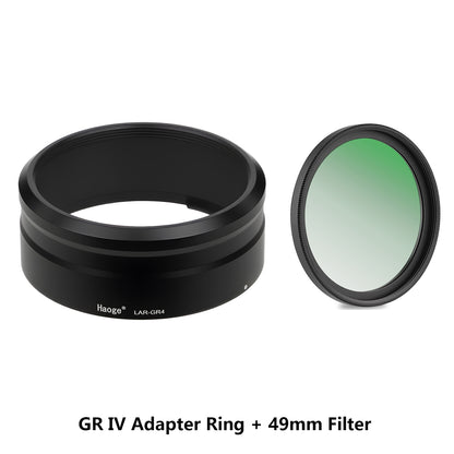 Haoge LAR-GR4 Lens Filter Adapter Ring for RICOH GR IV GRIV GR4 Digital Compact Camera for GW-4 Wide Conversion Lens replaces GA-3