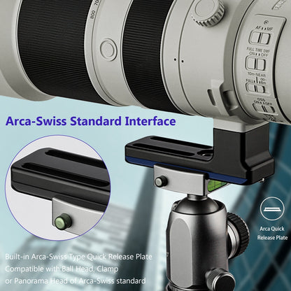 Haoge LF-S480 Lens Collar Replacement Foot for Sony FE 400-800mm f/6.3-8 G OSS Lens built-in Arca Type Quick Release Base Support Plate