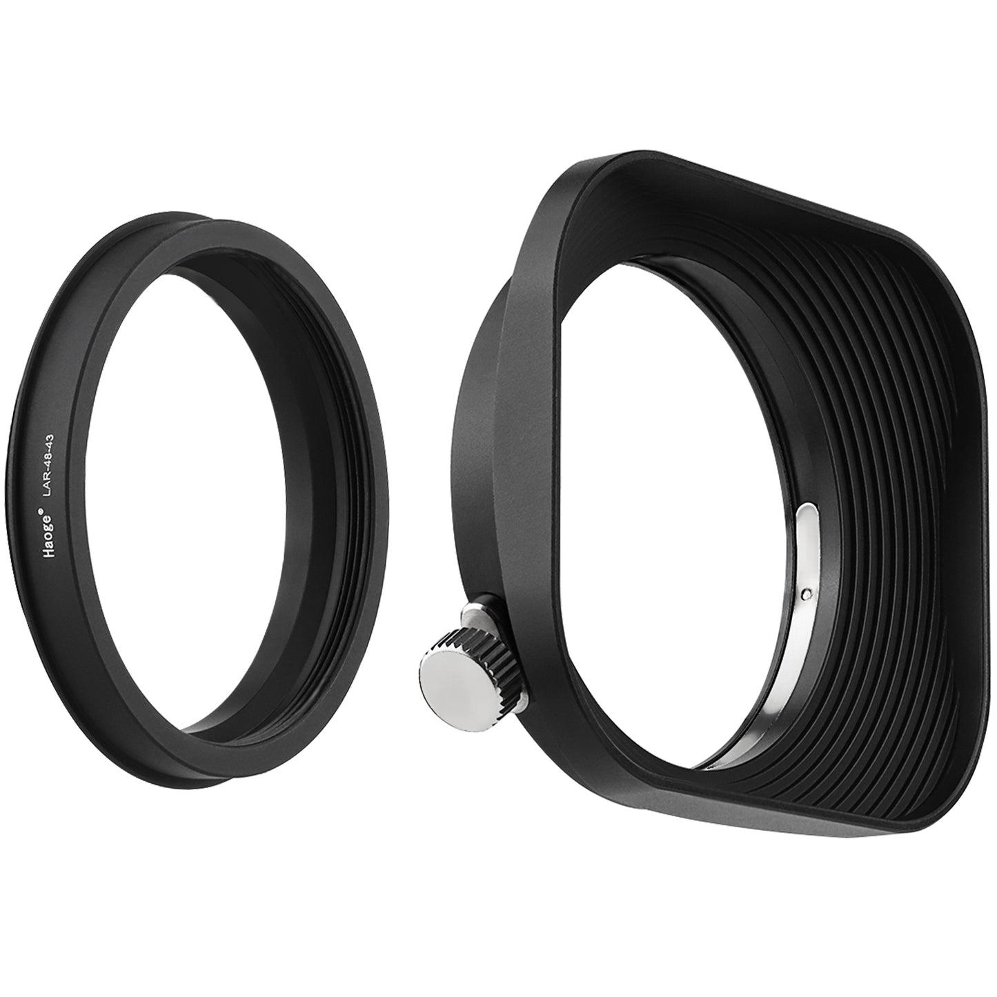 Haoge 52mm Square Metal Lens Hood Shade for Fujifilm XC15-45 mm on XM5 XT50 X-S20 XT30II for Nikon Z 40mm f/2, Z 28mm f/2.8 Len Cemera Body kit Accessories Screw-in Lens Hood fit 52mm UV Filters and Lens Cap