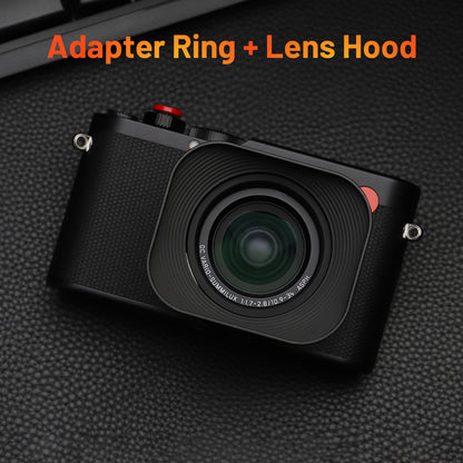 Haoge 43mm Square Metal Lens Hood Shade for Leica D-Lux 8 Camera Accessories Screw-in Lens Hood