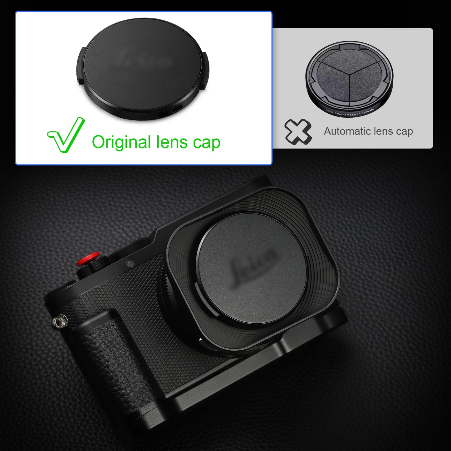 Haoge 43mm Square Metal Lens Hood Shade for Leica D-Lux 8 Camera Accessories Screw-in Lens Hood