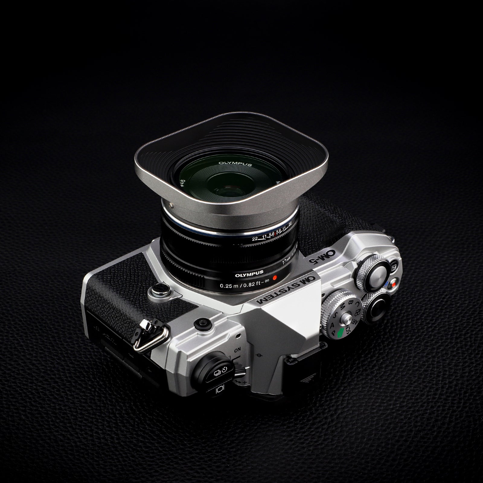 Haoge LH-F48W Square Metal Lens Hood Shade for Olympus M