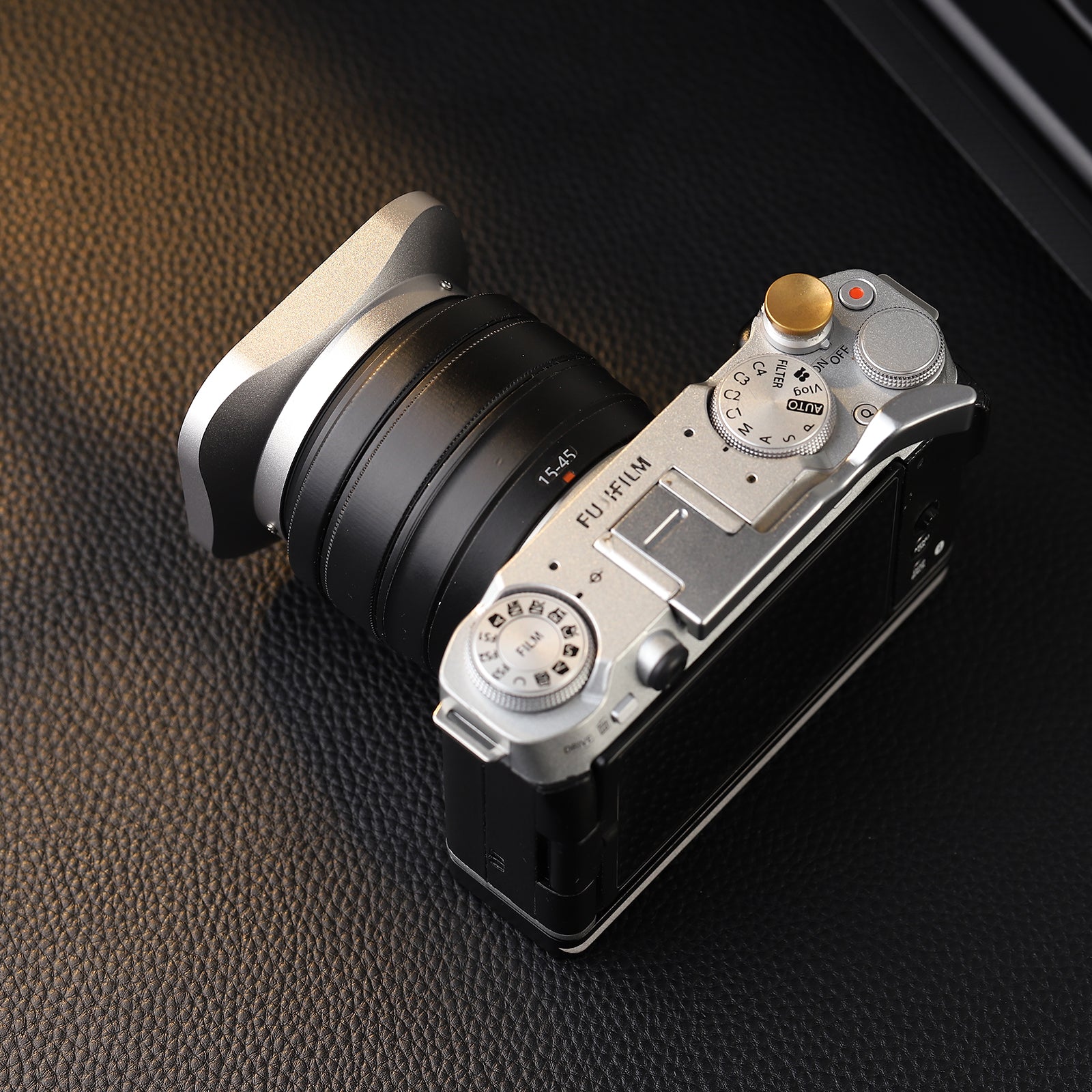 Haoge 52mm スクエアメタルレンズフードシェード Fujifilm XC15-45 mm