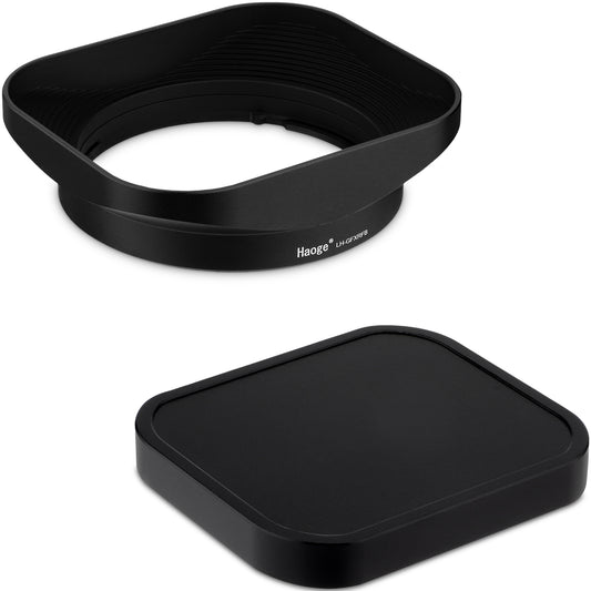 Haoge LH-GFXRFB Bayonet Square Metal Lens Hood with Metal Cap for Fujifilm GFX100RF Camera Accessories