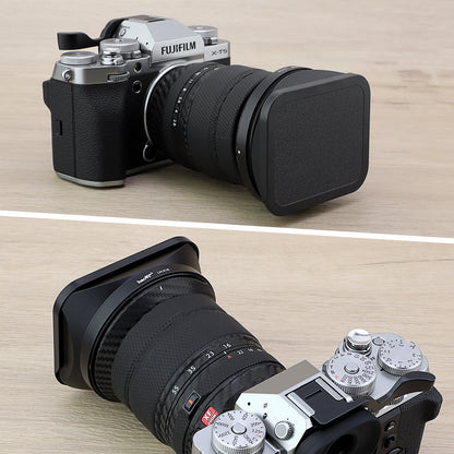 Haoge Square Metal Lens Hood Shade with Cap for Fujifilm Fuji Fujinon XF16-55mm F2.8 R LM WR II Lens on X-Pro3 XT30II XT5 XT50 Camera