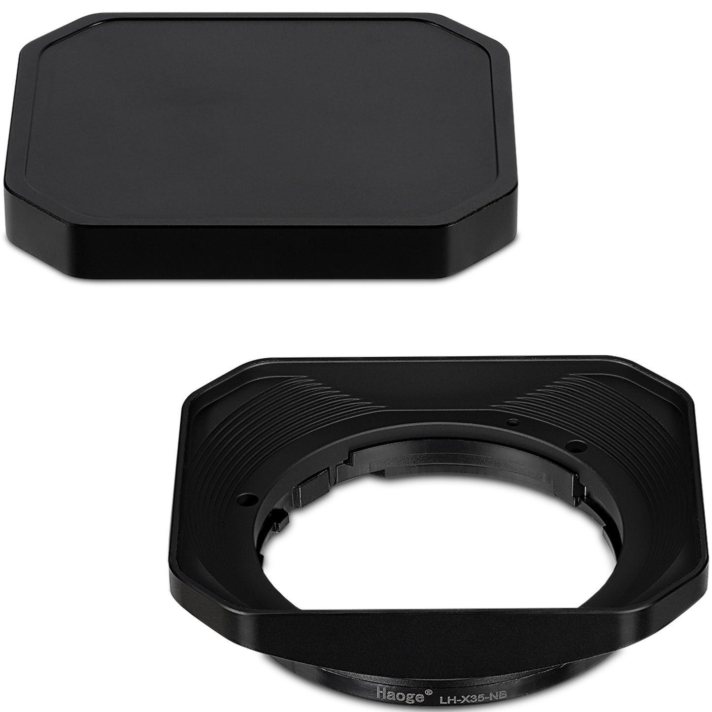 Haoge Metal Square Lens Hood for Fujifilm XF35mm f2 R WR and XF23mm f2 R WR Lens,XC35mm F2 Lens Shade on Fuji X-T5 XT50 XT30III Bayonet  Mount LH-X35-NB