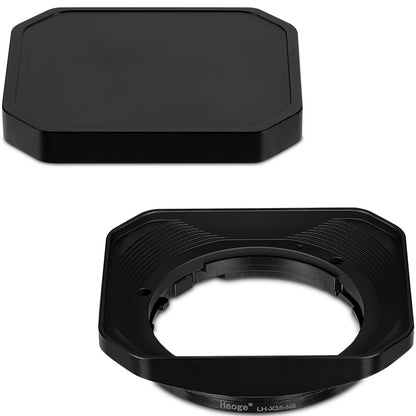 Haoge Metal Square Lens Hood for Fujifilm XF35mm f2 R WR and XF23mm f2 R WR Lens,XC35mm F2 Lens Shade on Fuji X-T5 XT50 XT30III Bayonet  Mount LH-X35-NB