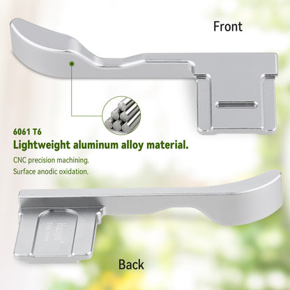 Haoge Metal Thumb Up Grip for Fujifilm X-M5 Camera Digital Accessories xm5 Hot Shoe Thumb Up Rest Support Handgrip Silver THB-XM5S