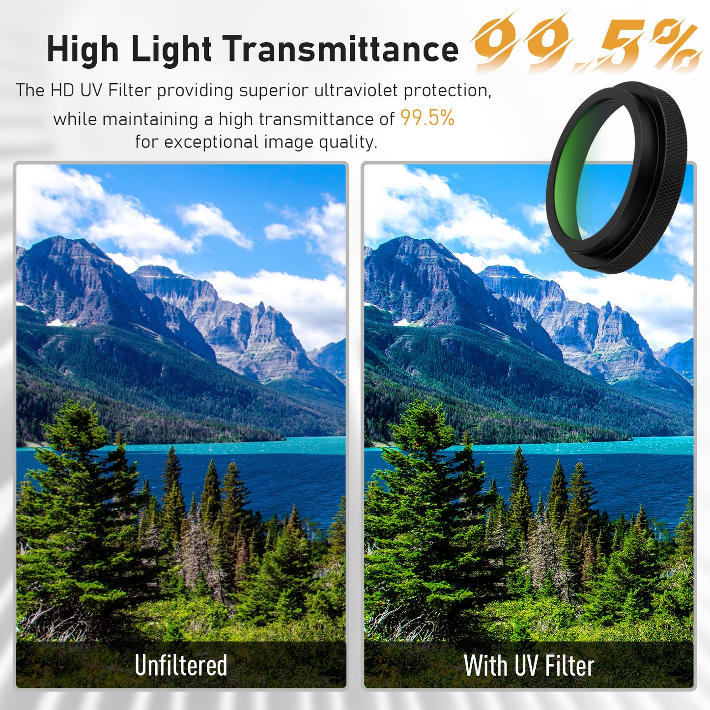 Haoge Metal Square Lens Hood Lens & MC UV Protection Filter for for Fujifilm X100 Series X100VI X100V X100F X100T Camera Accessories Waterproof HD Optical Glass UV Filter