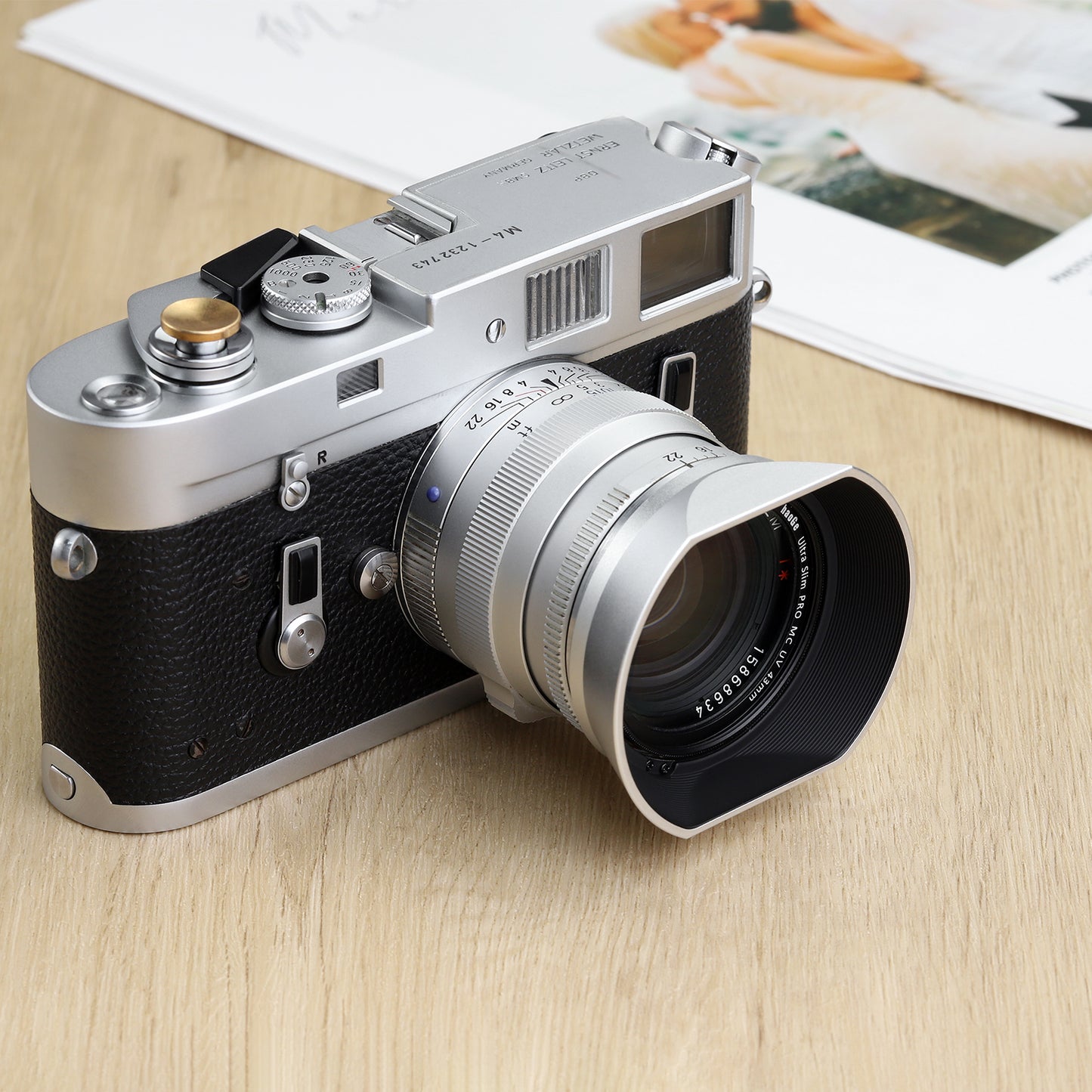 Haoge Square Metal Lens Hood for Voigtlander NOKTON 35mm f1.4, 40mm f1.4, 50mm f1.5 Aspherical II 28mm F1.5 VM Lens,Carl Zeiss Biogon T* 2/35 35mm f2 ZM, C Biogon T* 2.8/35 35mm f2.8 ZM, Planar T* 2/50 50mm f2 ZM