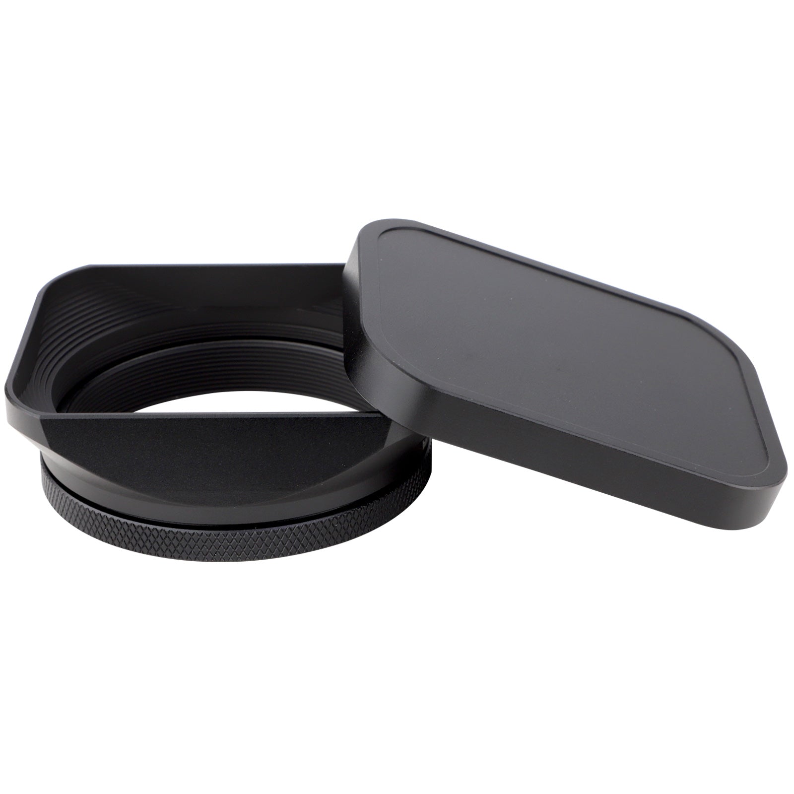 Haoge LH-X200B Square Metal Lens Hood with 49mm Adapter Ring for Fujifilm Fuji X100V X100F X100T X100S X70 Fuji Photo Camera Accessories Black