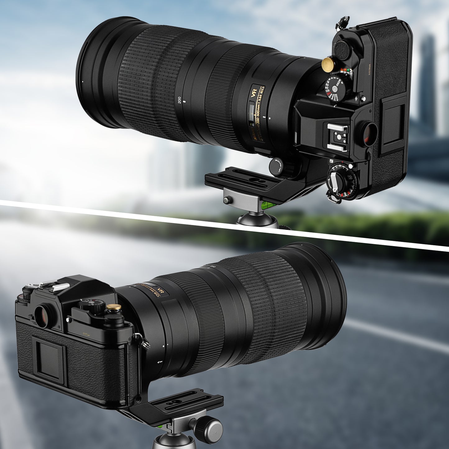 Haoge LMR-N25 Lens Collar Replacement Foot Tripod Mount Ring Stand Base for Nikon AF-S NIKKOR 200-500mm f/5.6E ED VR Lens built-in Arca Type Quick Release Plate